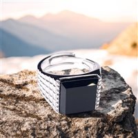 Anello Stocco Gioielli Uomo in Argento Onice AAS 120 - AAS 120